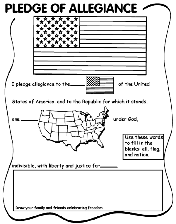 Pledge of Allegiance Coloring Page